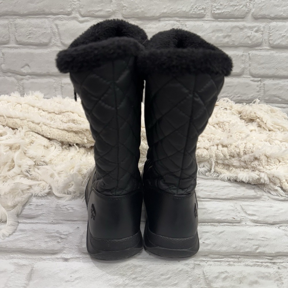 The Totes Jade Quilted Snow Boot Faux Fur Size 7M Black All Weather Winter Boots - Picture 4 of 13